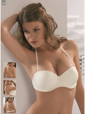 Le Jardin 7042 Boyundan Bağlamalı Sırtı Şeffaf Destekli Straplez Sütyen