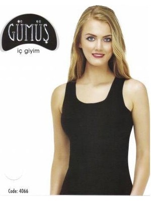 Gümüş 4066 Geniş Askılı Bayan Atlet Siyah