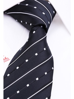 La Pescara Siyah Çizgili Klasik Kravat Çk3005