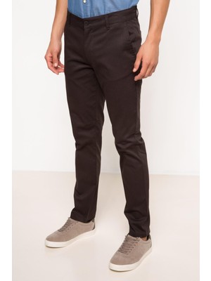 DeFacto Erkek Paco Slim Fit Chino Pantolon Kahverengi