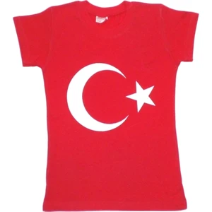 Dobakids Türk Bayrak Baskılı Unisex Tişört