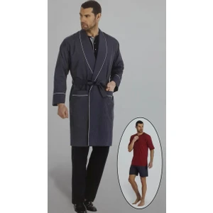 Pierre Cardin 5560 Erkek Çeyizlik Uzun Kollu Pijama Ropdöşambır Set