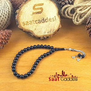 Çift Tuğra Püsküllü Oltu Tespih Tesbih