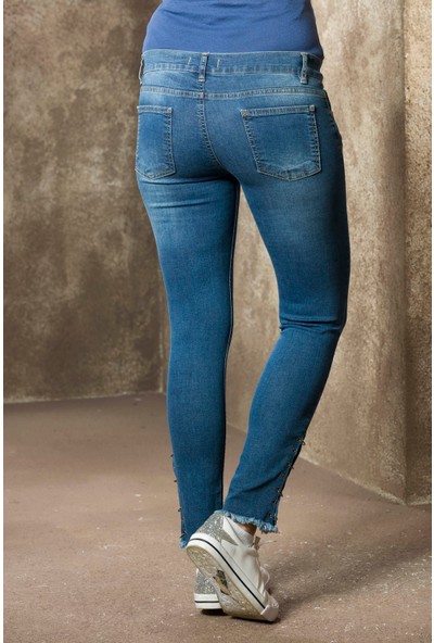 Gör&Sin Casual Halka Detaylı Hamile Kot Pantolonu Kim.Mavi