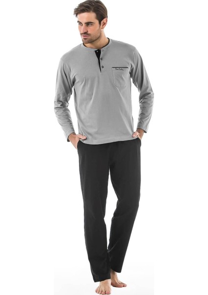 5525 Erkek Çeyizlik Uzun Kollu Pijama Ropdöşambır Set