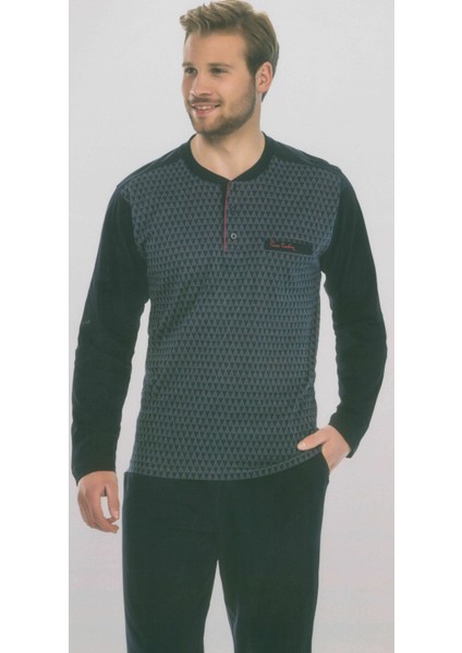 5269 Uzun Kollu Jakarlı Erkek Pijama Takımı