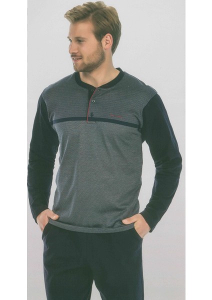 5277 Uzun Kollu Jakarlı Erkek Pijama Takımı