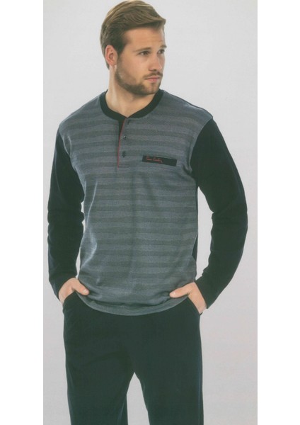 5280 Uzun Kollu Jakarlı Erkek Pijama Takımı