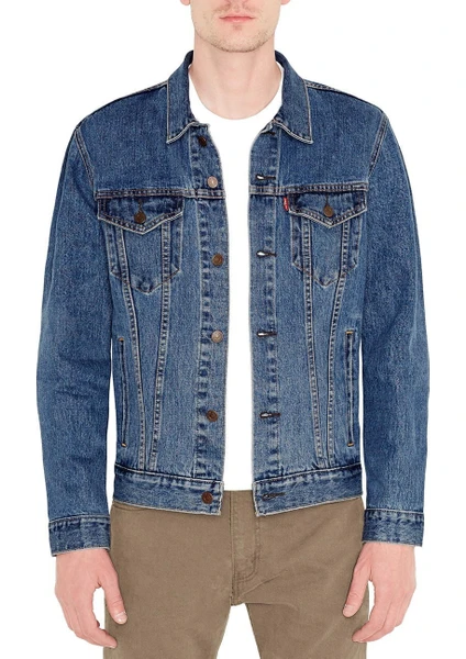 The Trucker Jacket Med Stonewash İndigo Erkek Trucker