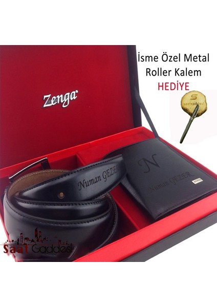 İsme Özel Zenga Deri Cüzdan & Kemer Seti - !