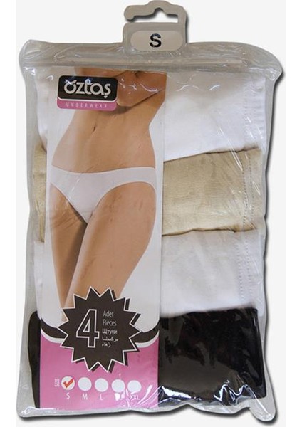 2740 Bayan Likralı Bikini Külot 4'lü Paket