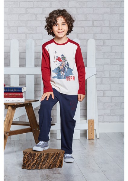 Lisanslı Erkek Çocuk Pijama Takımı Ekru
