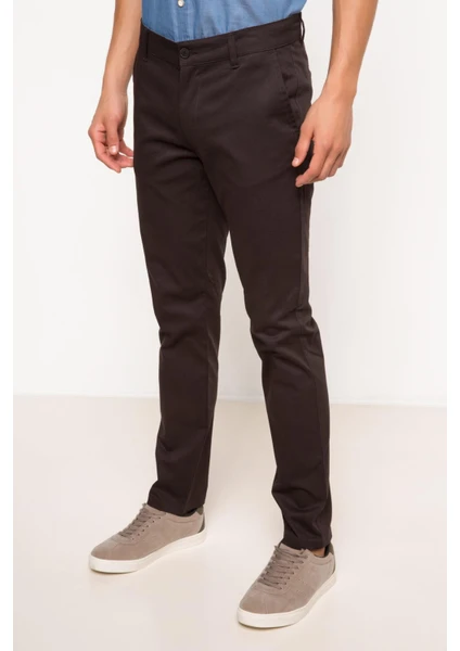 Erkek Paco Slim Fit Chino Pantolon Kahverengi