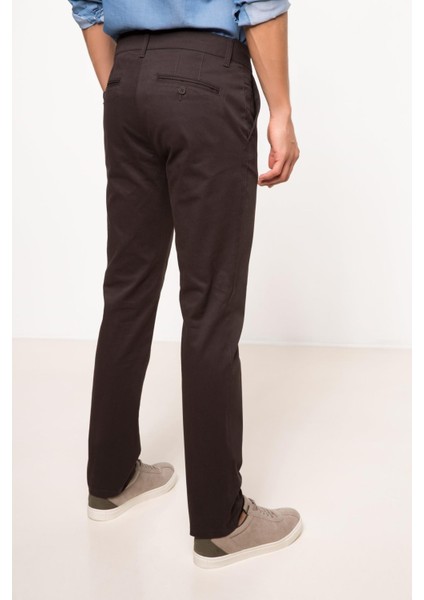 Erkek Paco Slim Fit Chino Pantolon Kahverengi