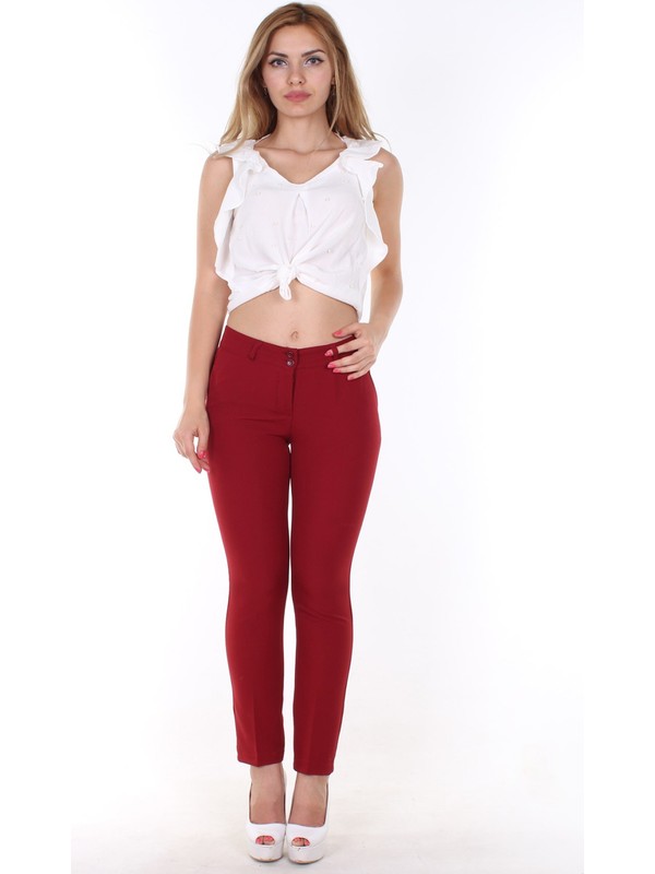 Kirmizi Bayan Pantolon 50966 Trendbende