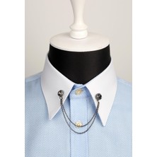 La Pescara Taşlı Zincirli Gömlek Yaka İğnesi Gı049