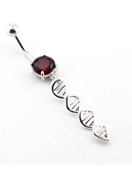 Parlak Bordo Taşlı Sallantılı Burgu Göbek Piercing P417 fiyatları