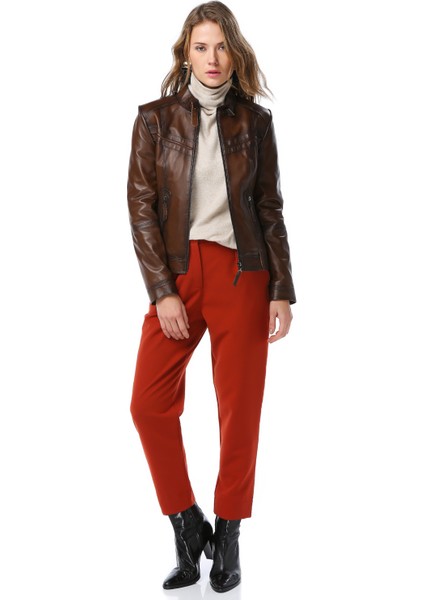 Yb-2028 Kadın Deri Mont