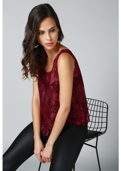 Bordo Dantel Bluz fiyatları