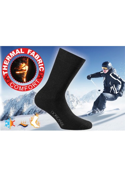 805 UNİSEX YETİŞKİN SİYAH THERMAL ÇORAP