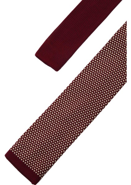 Bordo Beyaz Noktalı Örgü Kravat 8182 fiyatları