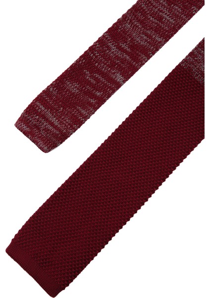 Bordo Yarım Kırçıllı Örgü Kravat 8189 fiyatları