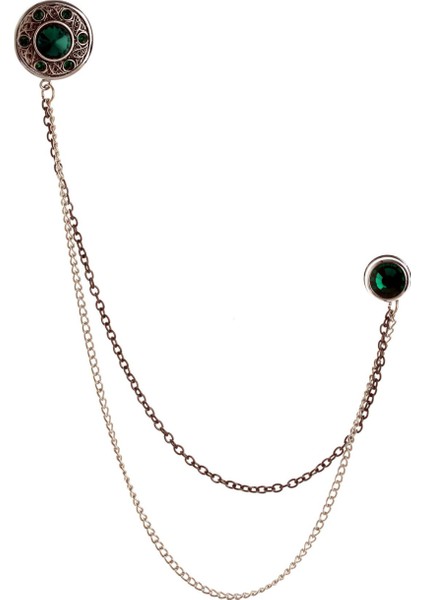 Taşlı Zincirli Yaka İğnesi Yı138