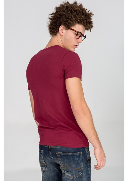 Erkek Falgon T-Shirt Bordo modelleri
