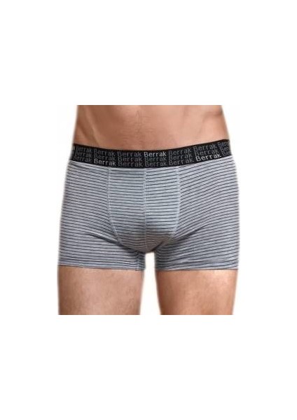 4475 Erkek Likrali Pamuk Boxer Gri Melanj
