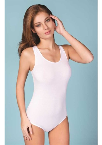 8011 Bayan Rambo Çitçitli Body Beyaz