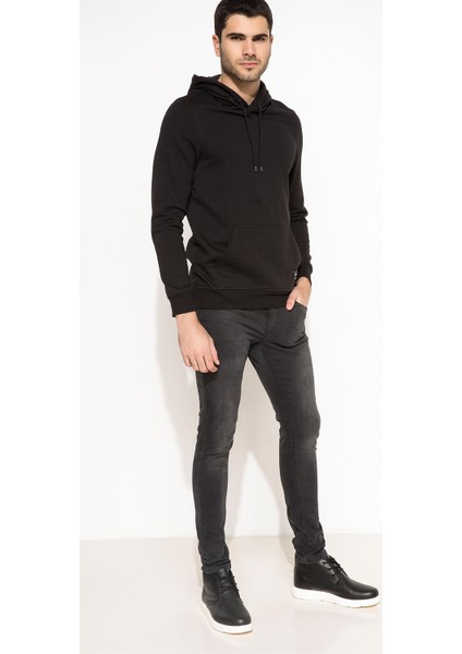 Erkek Kapşonlu Sweatshirt Siyah fiyatları