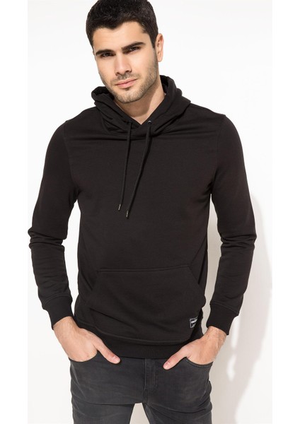 Erkek Kapşonlu Sweatshirt Siyah fırsatları