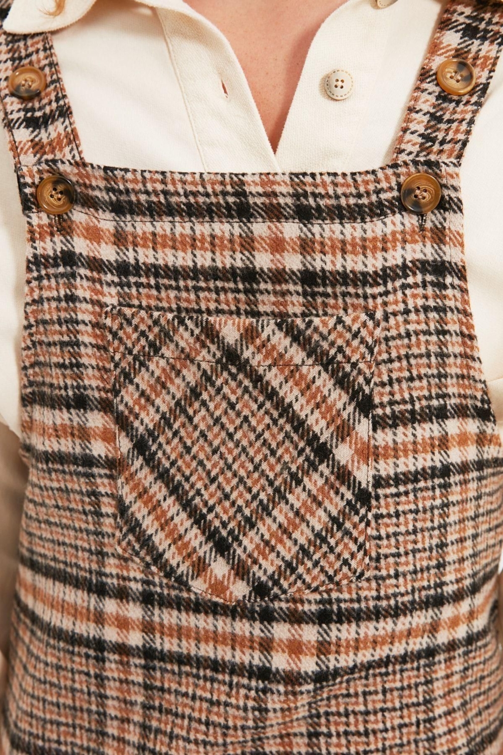 Moda Fit Casual Günlük Flanel Dokuma Kare Yaka Askılı Kol Jile Mini Boy Elbise
