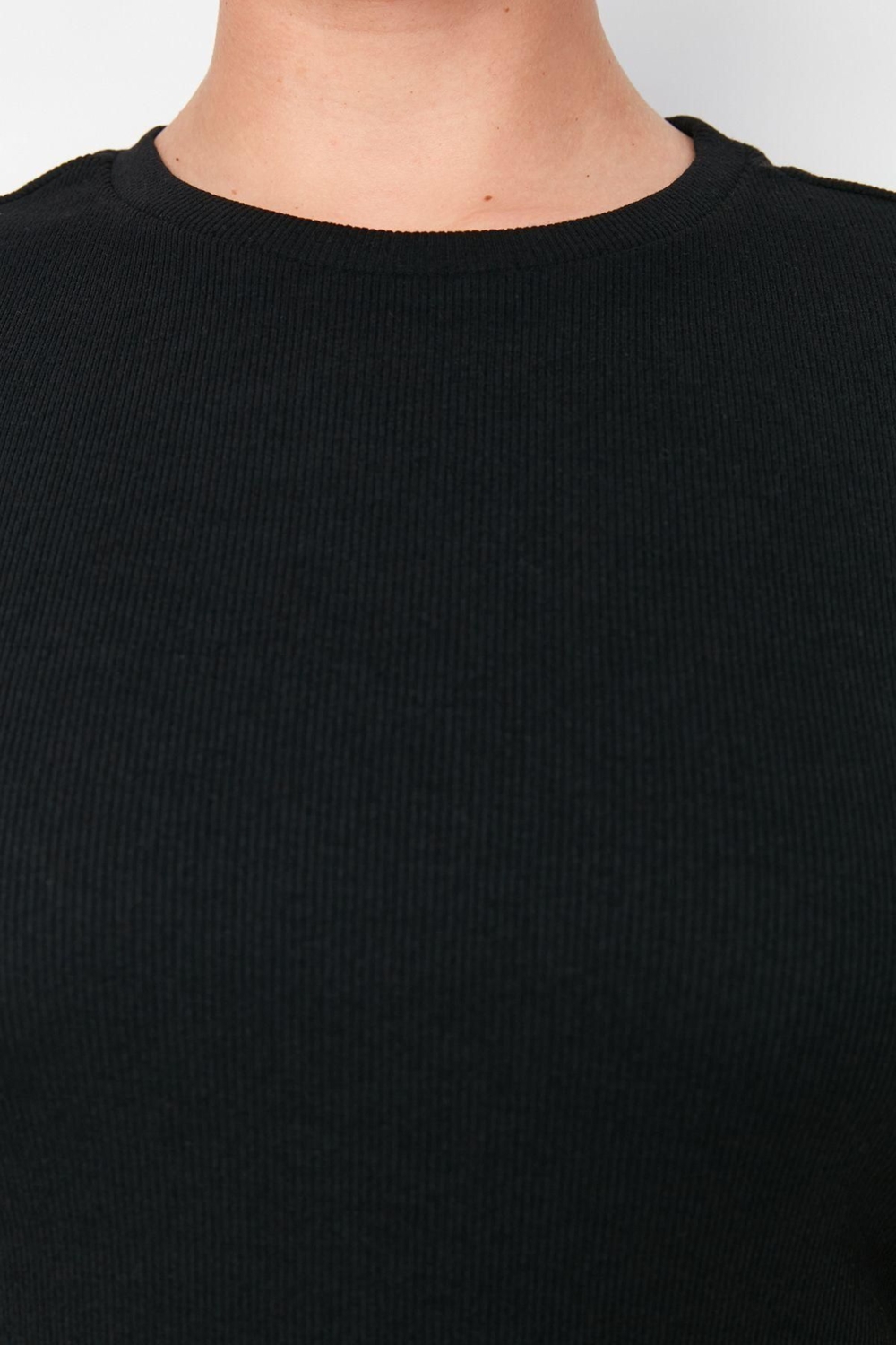 Moda Fit Casual Günlük Kaşkorse Örme Bisiklet Yaka Kısa Kol Bodycone Mini Boy Büyük Beden Elbise