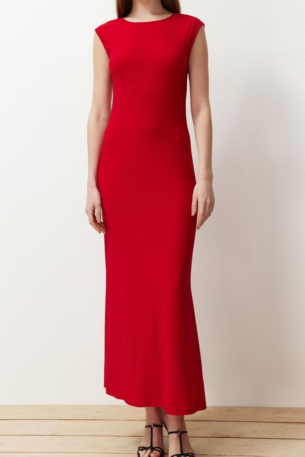Yazlık Maxi Elbise Sırt Dekolteli Bodycon Örme Kumaş Trend Tasarım Dayanıklı Malzeme