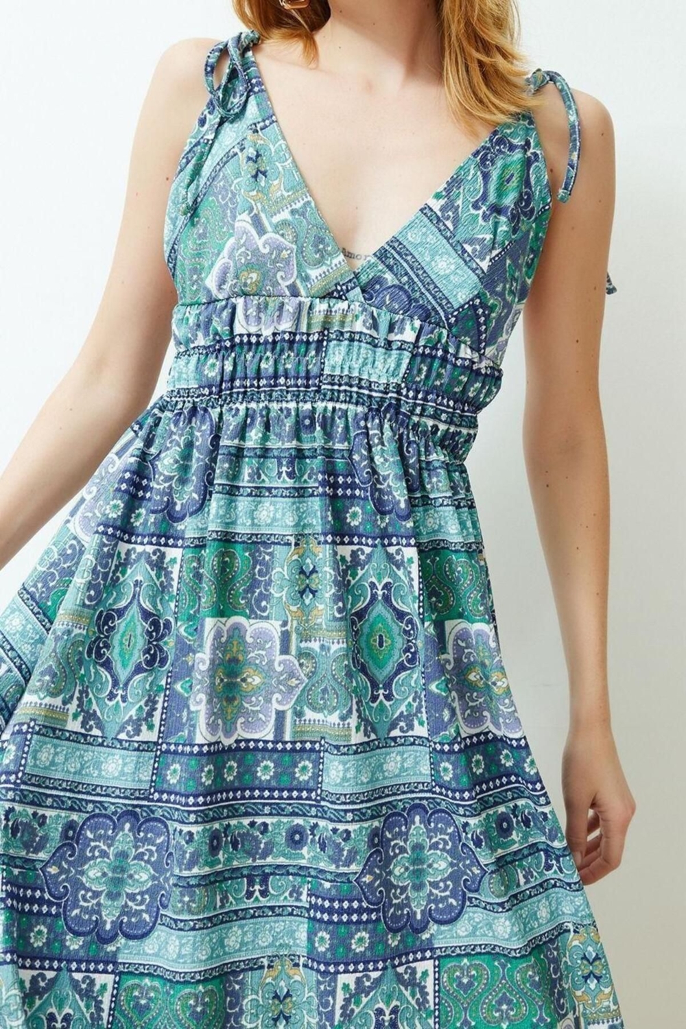 Moda Regular Casual Günlük Bürümcük Örme Kalp Yaka Askılı Kol A-Line Maxi Boy Elbise
