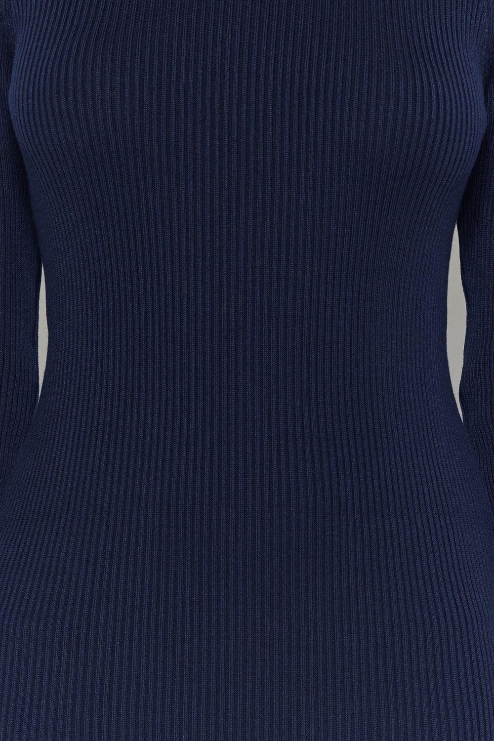 Moda Slim Casual Günlük Dolu İğne Triko Bisiklet Yaka Uzun Kol Bodycone Midi Boy Elbise