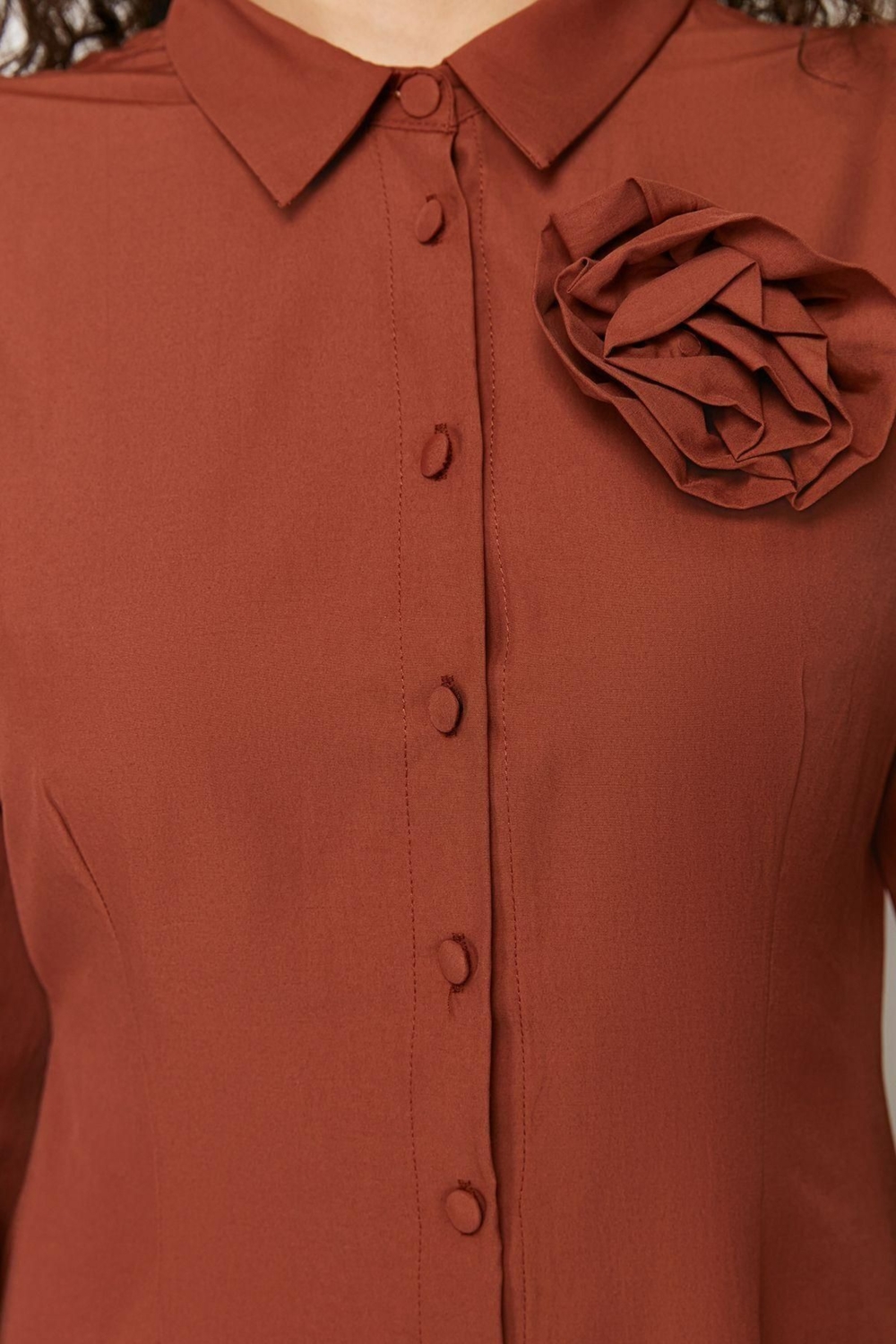 Moda Regular Casual Günlük Poplin Dokuma Gömlek Yaka Uzun Kol A-Line Maxi Boy Tesettür Elbise