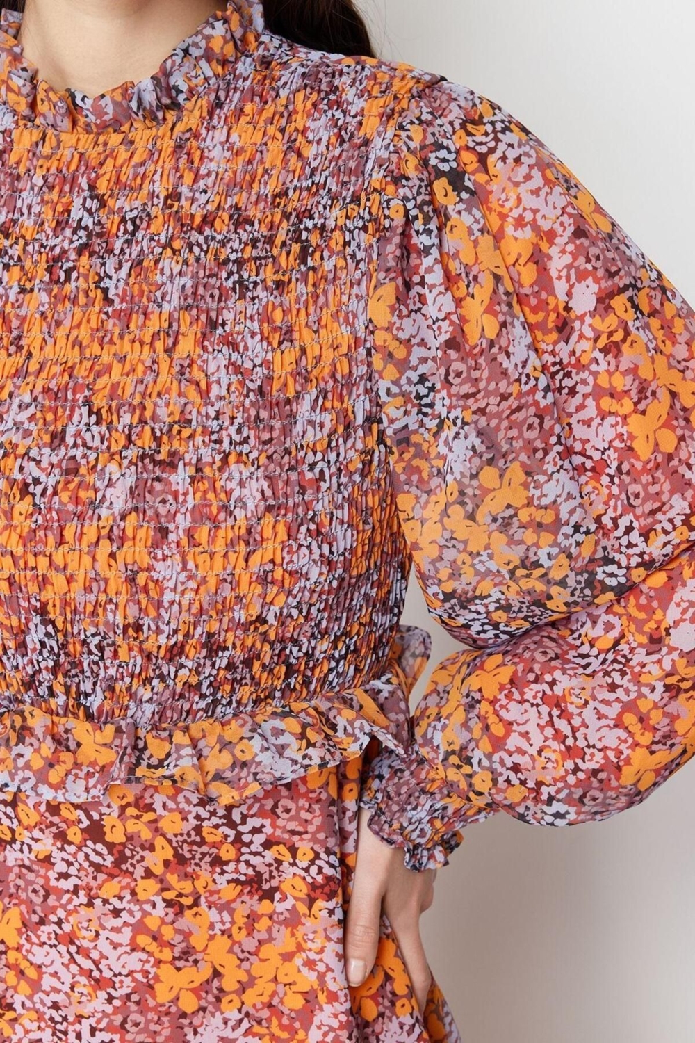 Moda Regular Casual Günlük Şifon Dokuma Dik Yaka Uzun Kol A-Line Maxi Boy Tesettür Elbise