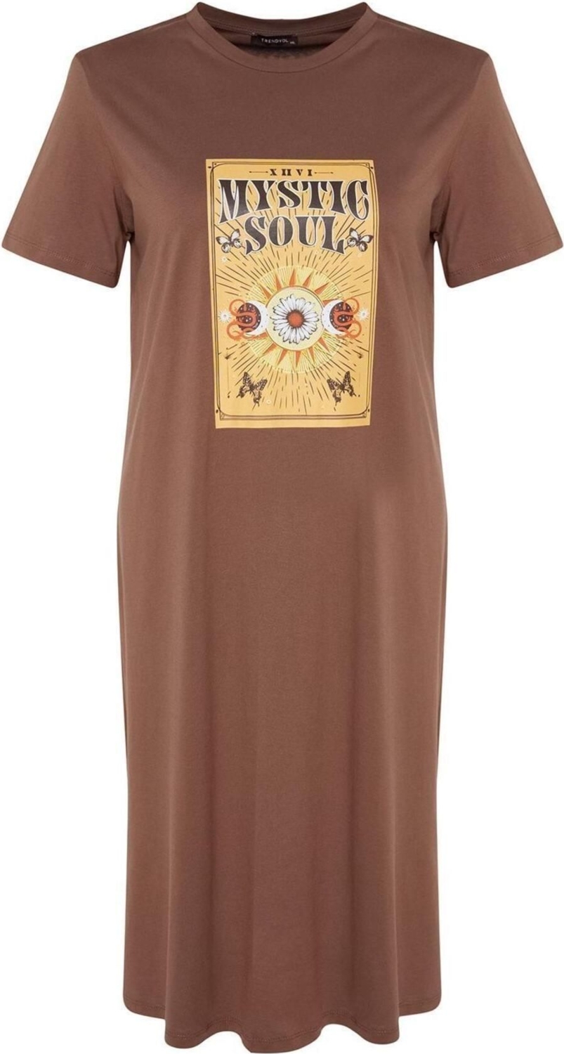 Moda Rahat Casual Günlük Süprem Örme Bisiklet Yaka Kısa Kol Shift Midi Boy Büyük Beden Elbise