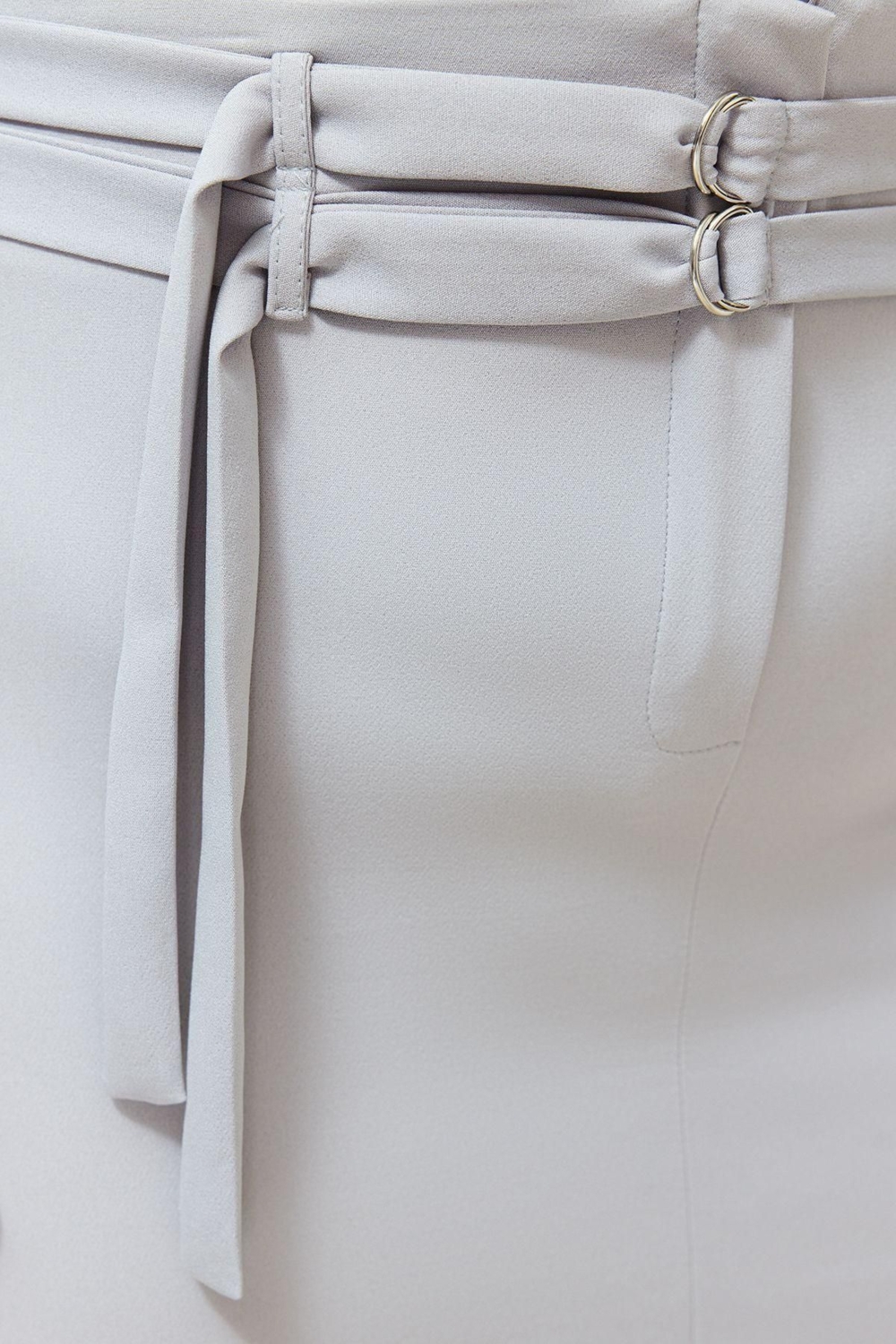 Moda Büyük Beden Regular Düz Desen Günlük Mini Boy Yüksek Bel Çift Kuşak Detaylı Dokuma Etek