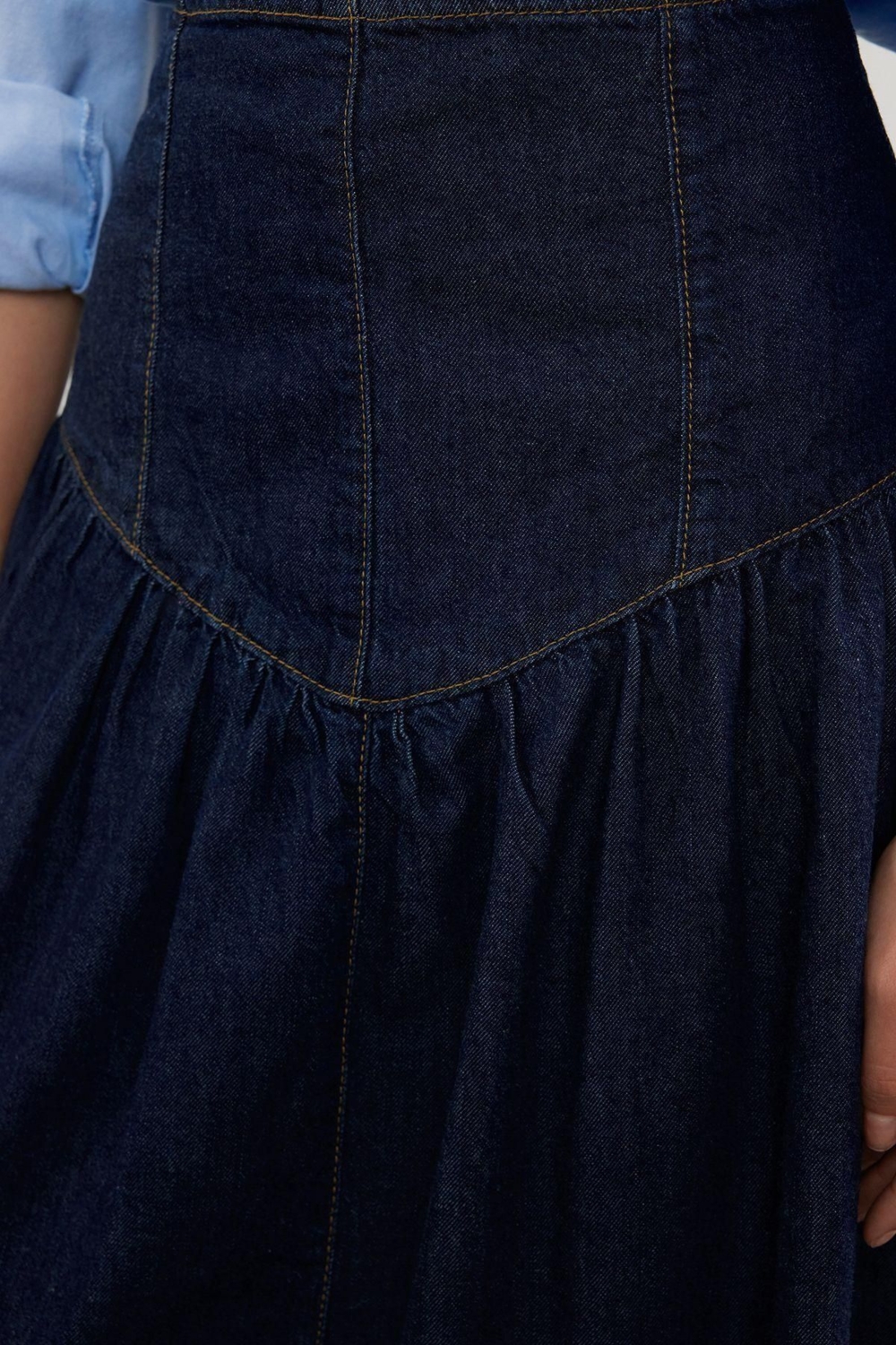 Moda Regular Düz Desen Günlük Midi Denim Etek