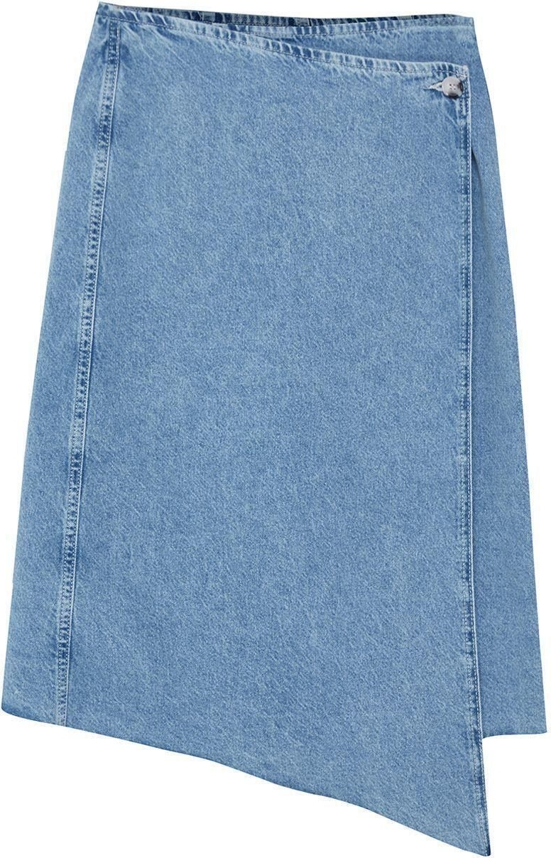 Moda Regular Düz Desen Günlük More Sustainable Püsküllü Midi Denim Etek