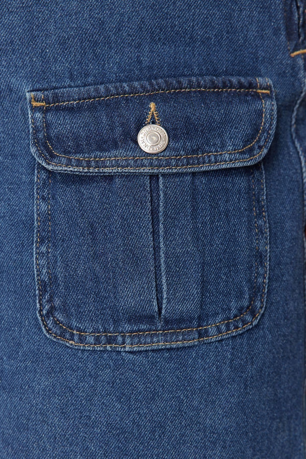 Moda Büyük Beden Regular Düz Desen Günlük Mini Boy Cepli Mini Denim Etek
