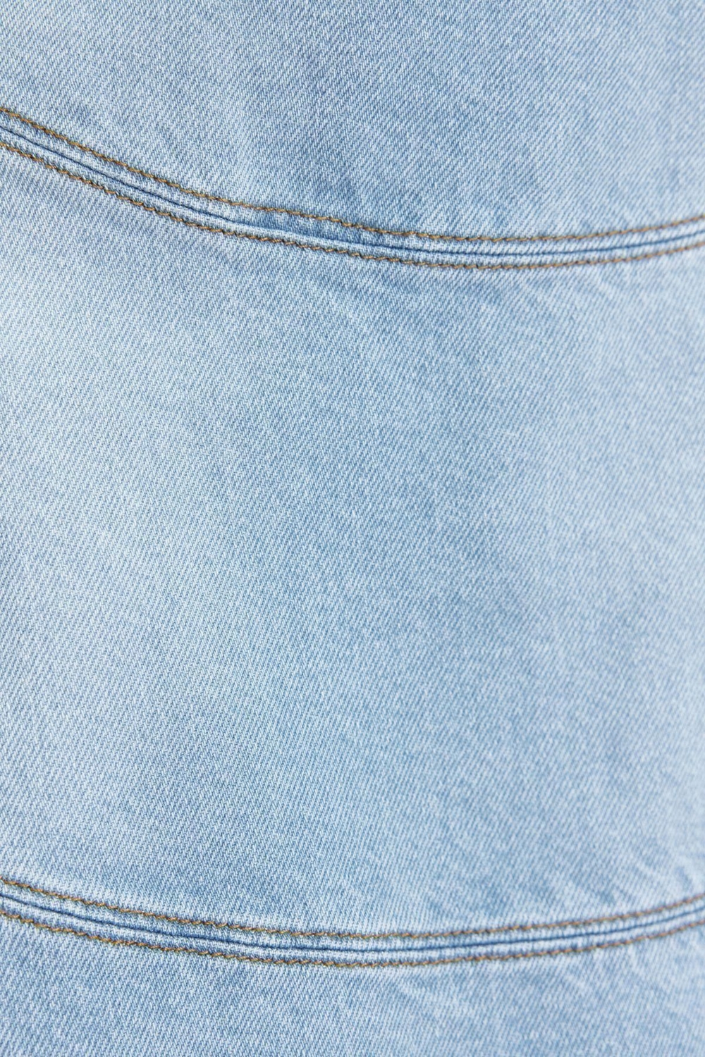 Moda Denim Düz Desen Günlük Mini Boy Volanlı Yüksek Bel Mini Denim Etek