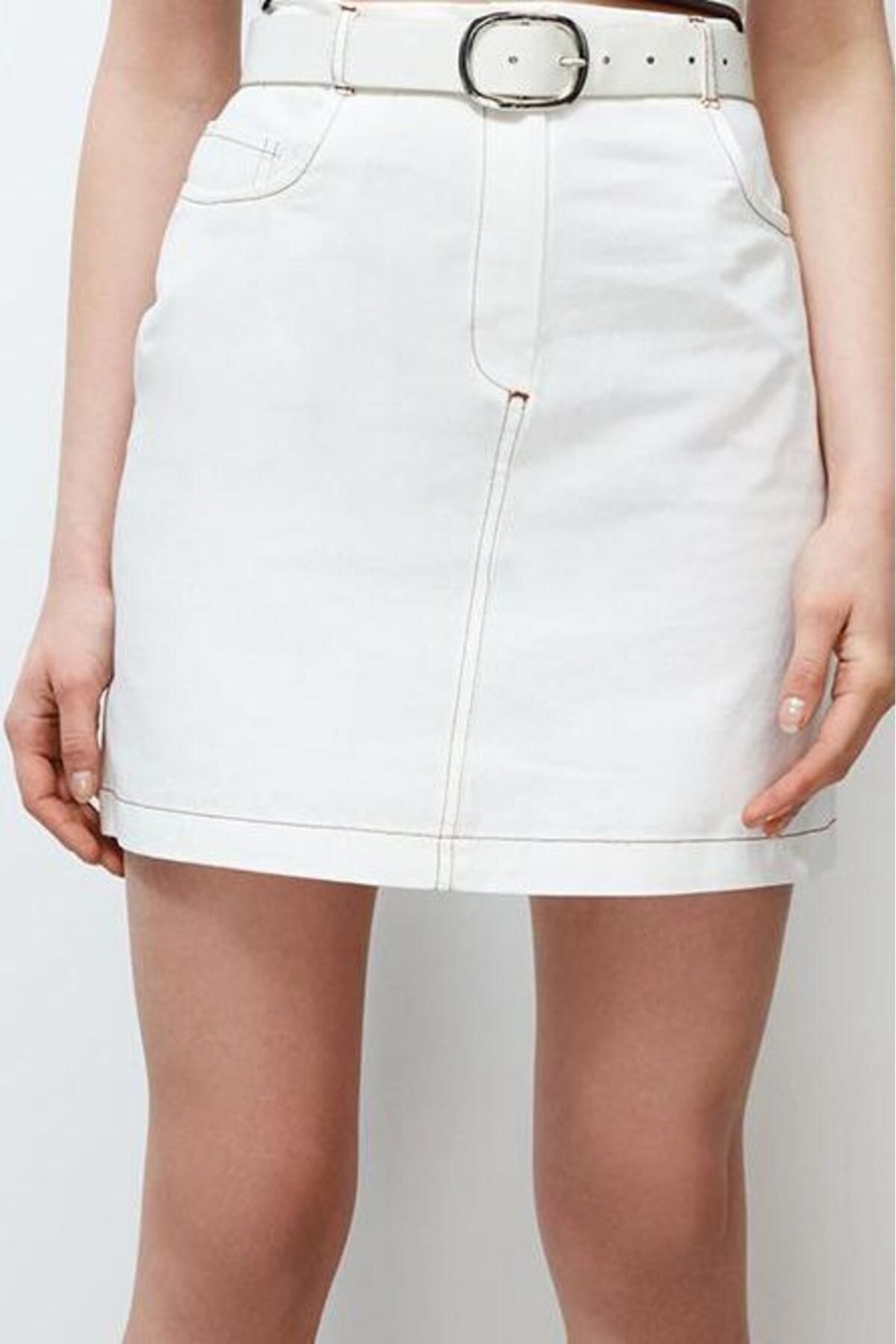 Moda Regular Düz Desen Günlük Mini Boy Gabardin Kumaş Kalem Düz Kesim Mini Boy Dokuma Etek