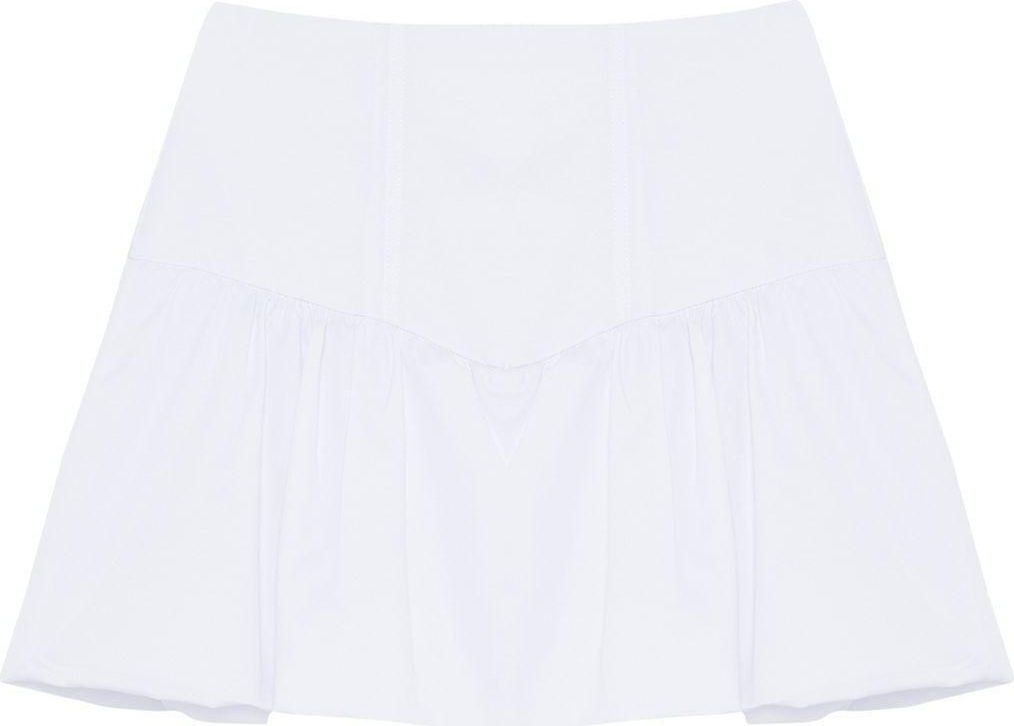 Moda Fitted Düz Desen Şık Gece Mini Boy Dokuma Poplin Balon Etek