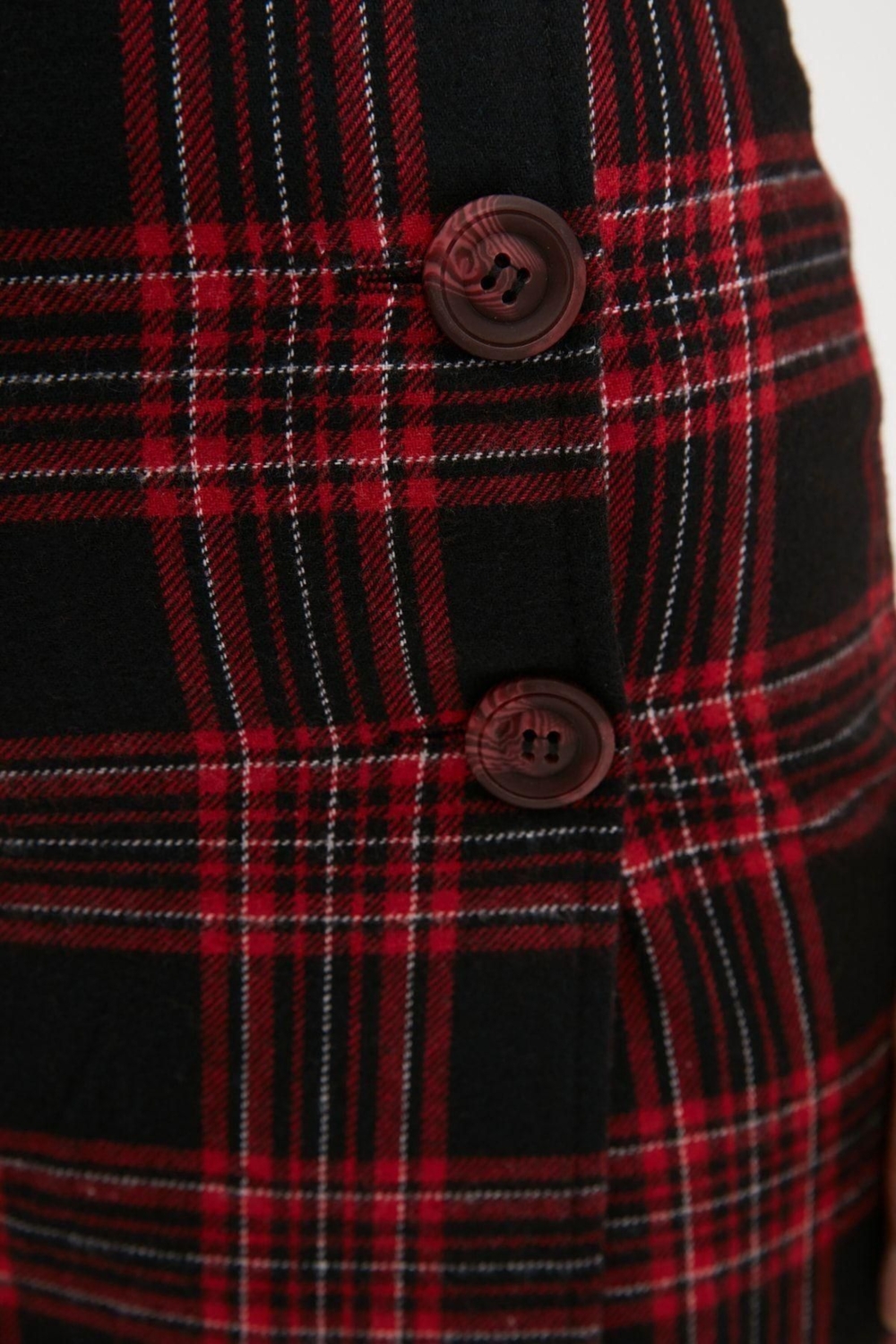 Moda Anvelop Ekose Desen Günlük Mini Boy Kruvaze Ekose Desenli Mini Dokuma Etek