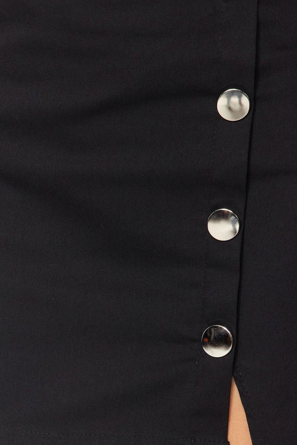 Moda Regular Düz Desen Günlük Maxi Boy Düğme Detaylı Mini Boy Dokuma Etek