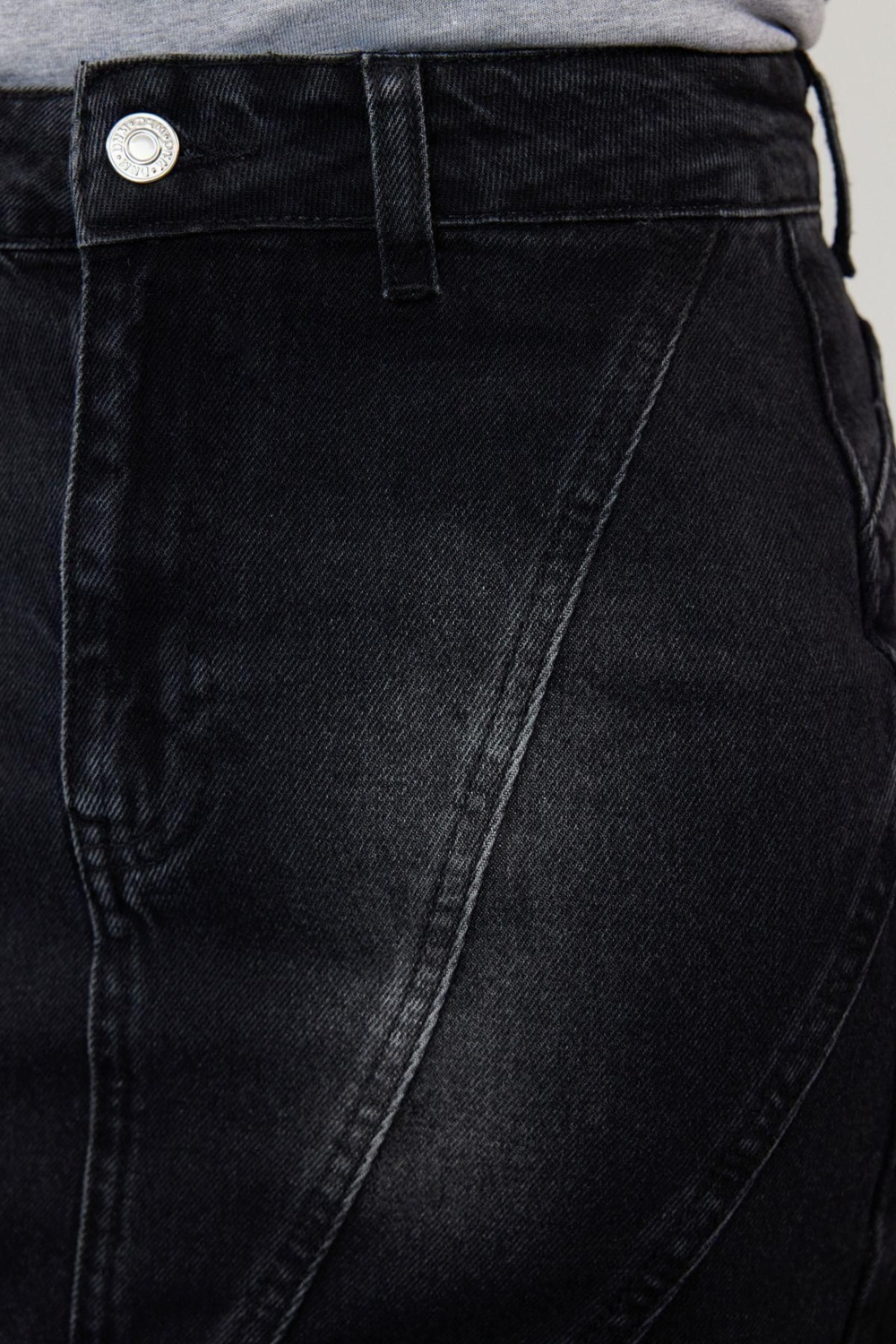 Kadın Pamuk Denim Mini Etek Yüksek Bel Soluk Efekt Günlük Kombinler İçin Dayanıklı Malzeme